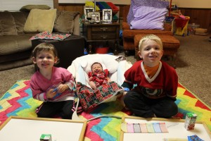 Madiana, Gretchen, and Brecken watching the Wild Game