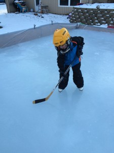 Brecken is ready for the skating season to begin and some pond hockey to start