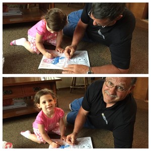 Adventures in Traveling - Exhibit S: coloring with Papa