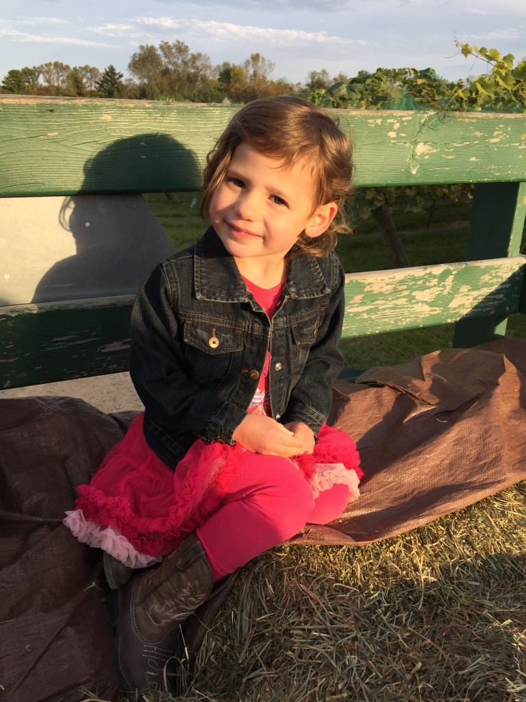 Madiana posing on the hayride 